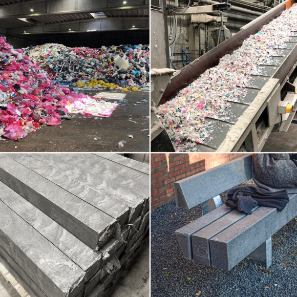 Lava Grey est est réalisée en 100% Déchets ménagers en plastique recyclé