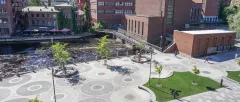 R&R Circular Bench, Solid Top Seat Curved - Vuolteentori, Tampere