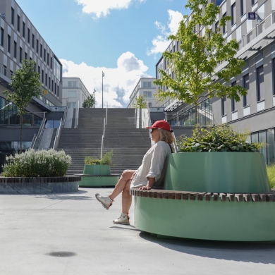 Lean Green Circular Benches